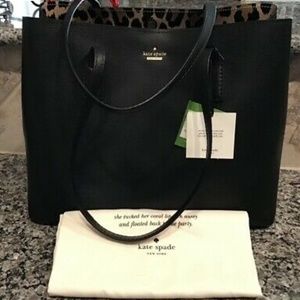 NWT NEW $348 Kate Spade Black Dina Leopard Purse